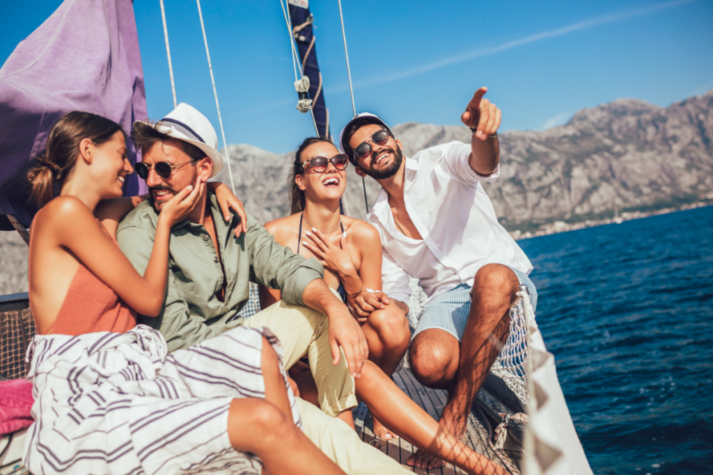 vacanza in barca in Sardegna, amici